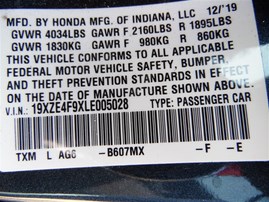2020 Honda Insight Touring Gray 1.5L AT #A24898